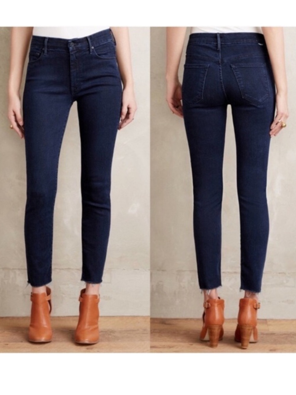 Mother High Waisted Ankle Fray Jeans 29